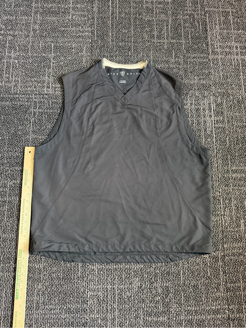 Nike Golf Vest Mens Size XXL Black V Neck Zip Pockets